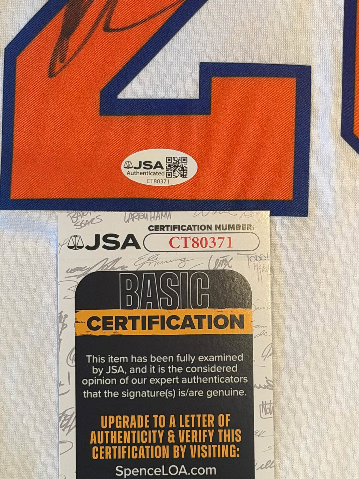 Karl-Anthony Towns Autographed New York Knicks 26 Champions Jersey JSA COA RARE