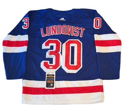 Henrik Lundqvist Signed Autographed New York Rangers Jersey JSA COA