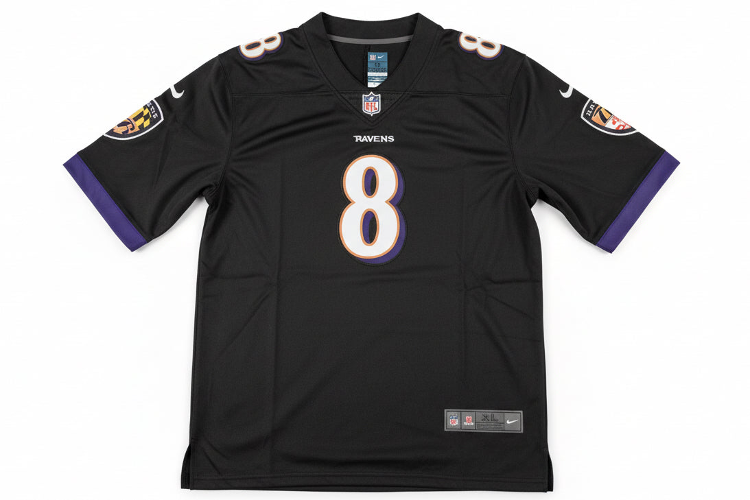 Lamar Jackson Baltimore Ravens Black Jersey Size XL