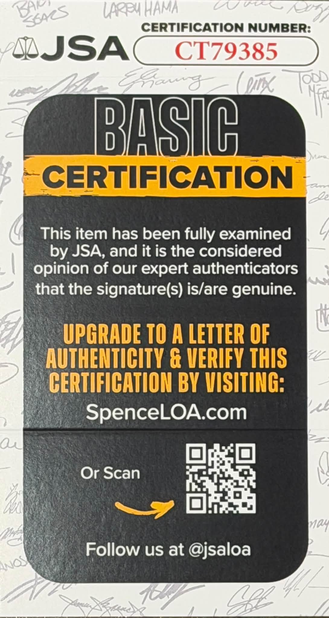 Buster Posey Autographed Hall of Fame MLB Baseball JSA COA Giants