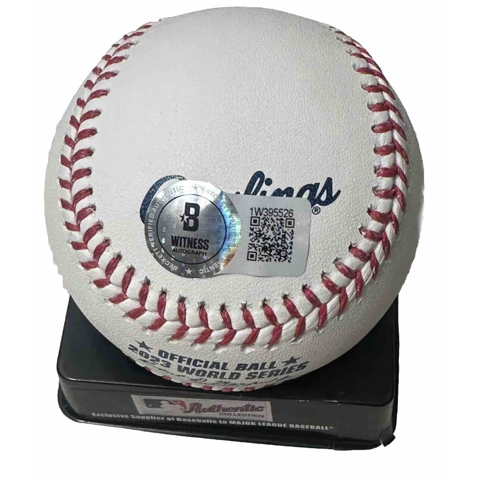 Aroldis Chapman Autographed 2023 World Series Baseball BAS Texas Rangers-Baseball-Right Off The Field