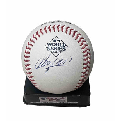 Aroldis Chapman Autographed 2023 World Series Baseball BAS Texas Rangers-Baseball-Right Off The Field