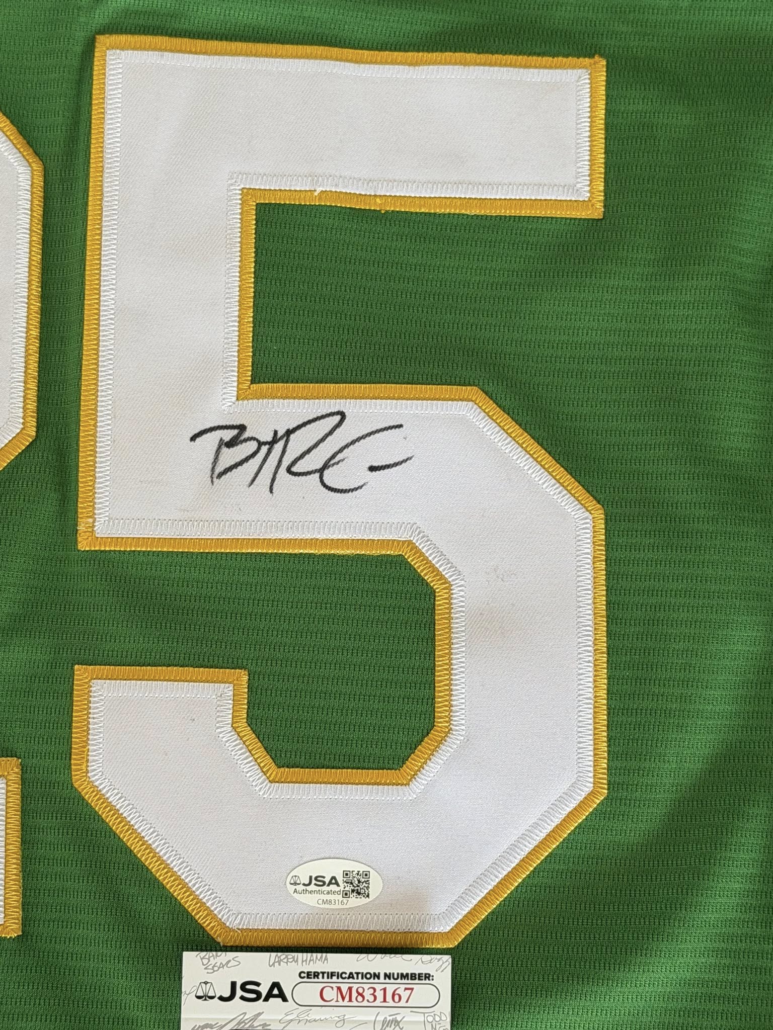 Brent Rooker Autographed Oakland Athletics Jersey JSA COA-Right Off The Field