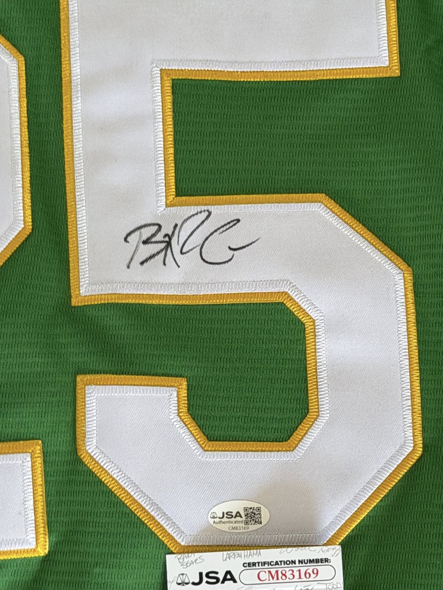 Brent Rooker Autographed Oakland Athletics Jersey JSA COA-Right Off The Field