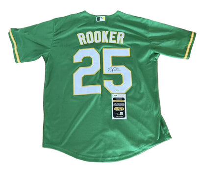 Brent Rooker Autographed Oakland Athletics Jersey JSA COA-Right Off The Field