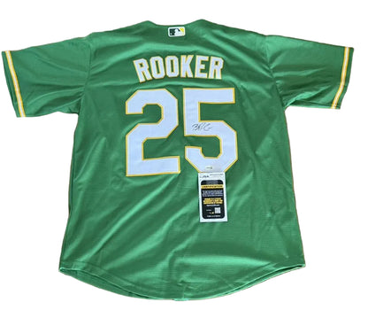 Brent Rooker Autographed Oakland Athletics Jersey JSA COA-Right Off The Field