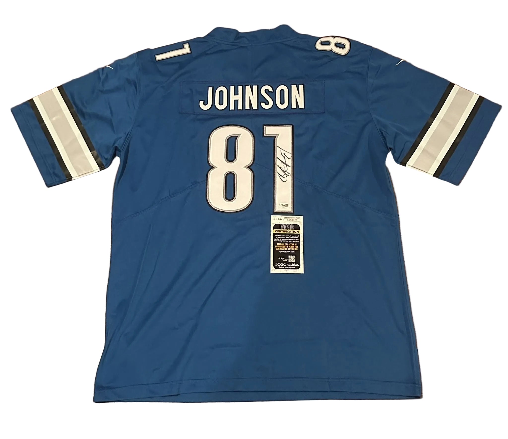 Calvin Johnson Autographed Detroit Lions Jersey JSA COA-Right Off The Field
