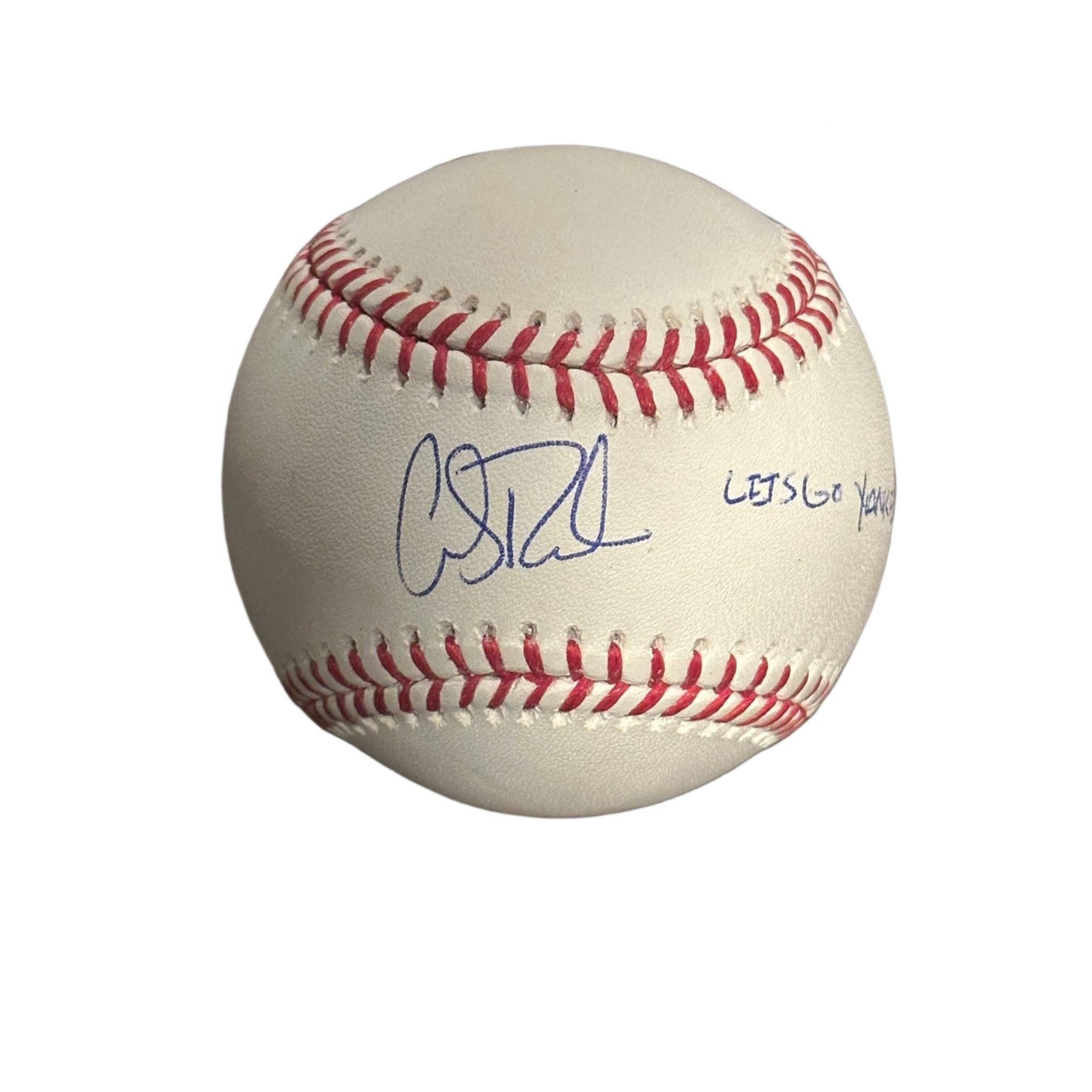 Carlos Rodon Autographed Official MLB Baseball JSA COA 'Let’s Go Yankees' Inscription-Right Off The Field