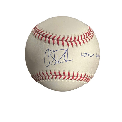 Carlos Rodon Autographed Official MLB Baseball JSA COA 'Let’s Go Yankees' Inscription-Right Off The Field