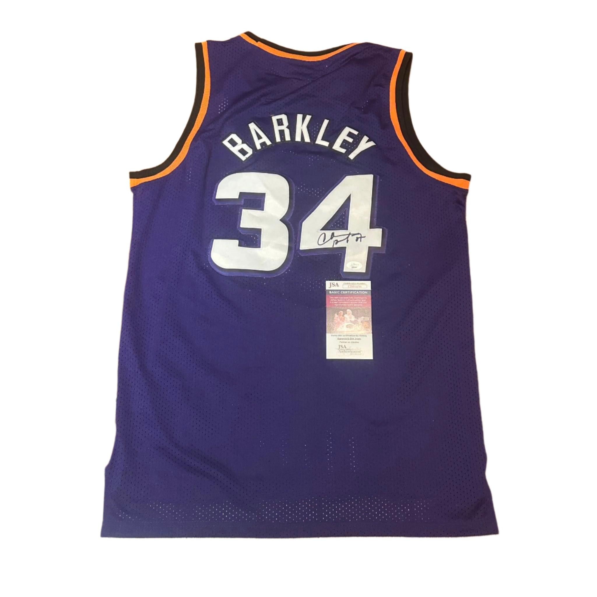 Charles Barkley Autographed Phoenix Suns Jersey JSA COA-Right Off The Field