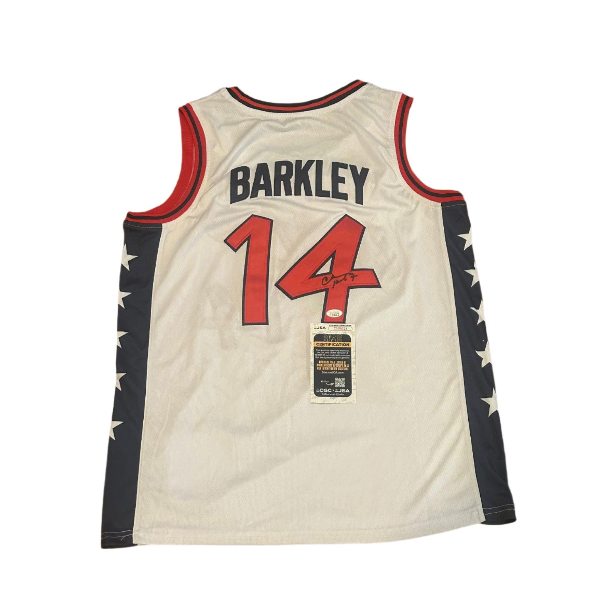 Charles Barkley Autographed Team USA 1996 Jersey JSA COA-Right Off The Field