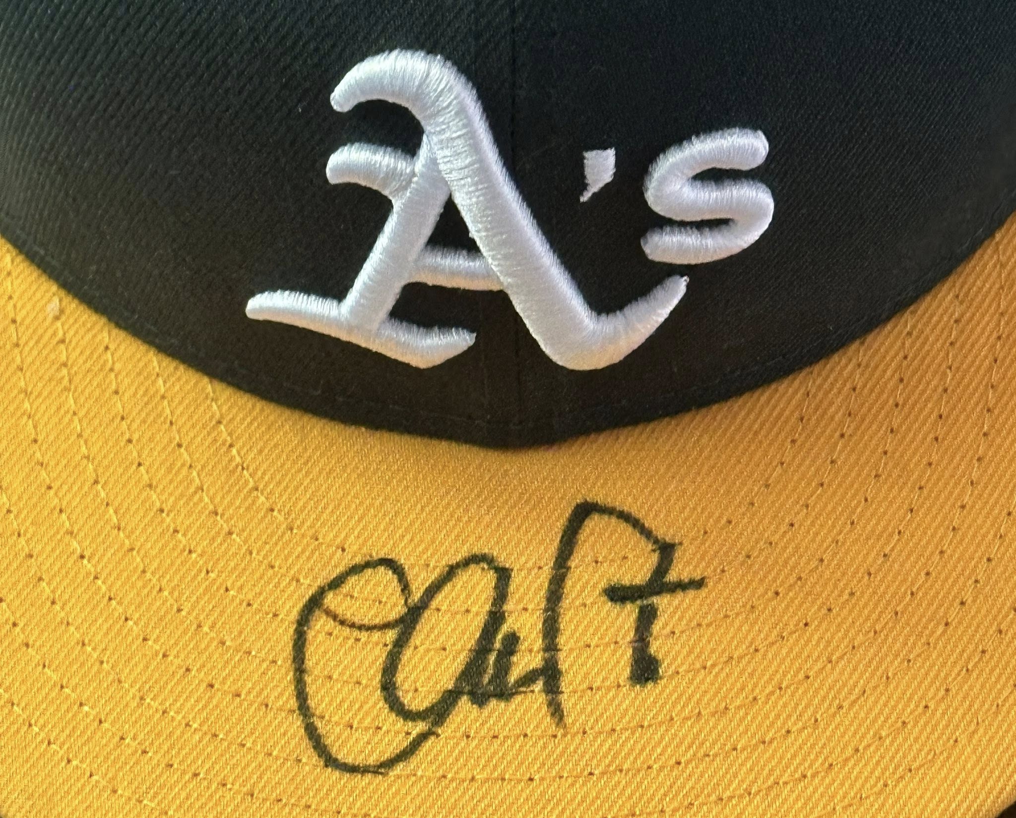 Chris Pratt Moneyball Autographed Oakland A's Authentic On-Field Hat JSA COA-Right Off The Field