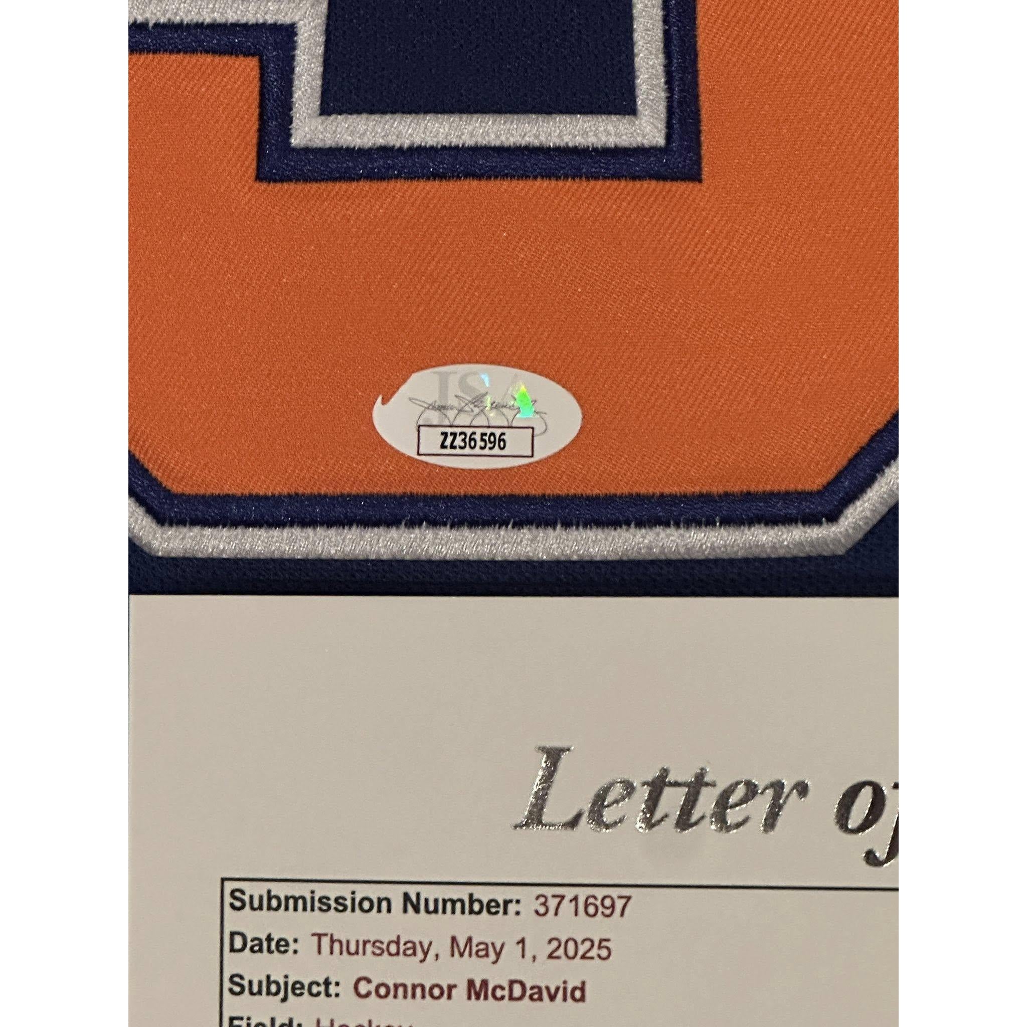 Connor McDavid Autographed Edmonton Oilers Jersey JSA LOA-Right Off The Field