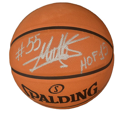 Dikembe Mutombo Autographed Spalding Basketball JSA LOA "HOF 15" Inscription-Right Off The Field