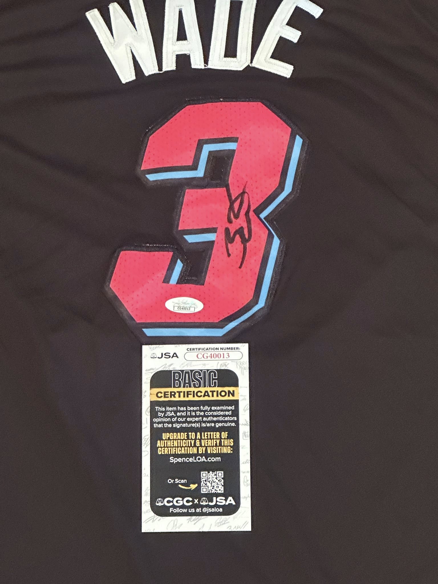 Dwyane Wade Autographed Miami Heat City Edition Jersey JSA COA-Right Off The Field