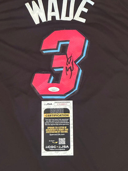 Dwyane Wade Autographed Miami Heat City Edition Jersey JSA COA-Right Off The Field