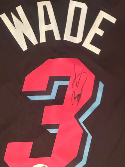 Dwyane Wade Autographed Miami Heat City Edition Jersey JSA COA-Right Off The Field