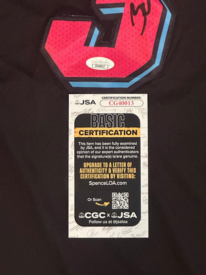 Dwyane Wade Autographed Miami Heat City Edition Jersey JSA COA-Right Off The Field