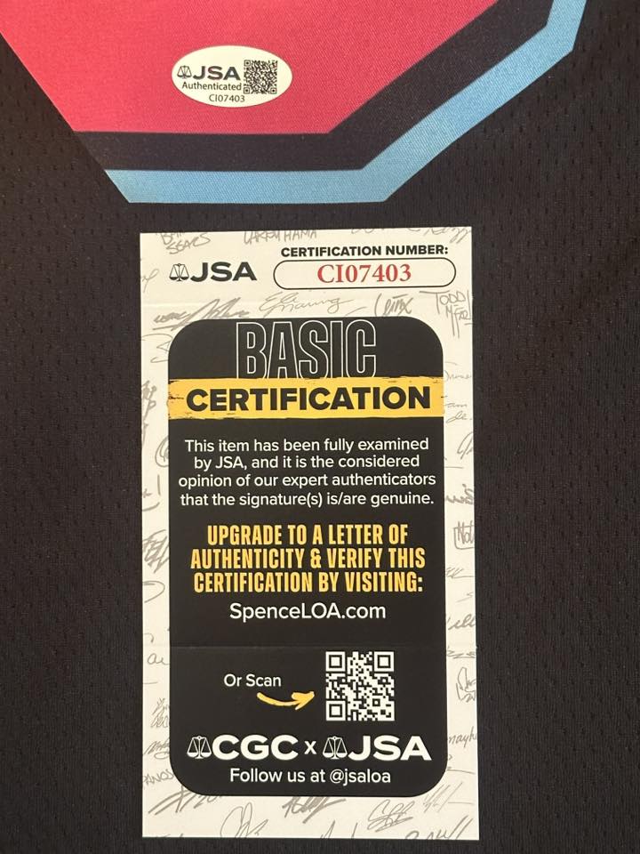 Dwyane Wade Autographed Miami Heat City Edition Jersey JSA COA-Right Off The Field