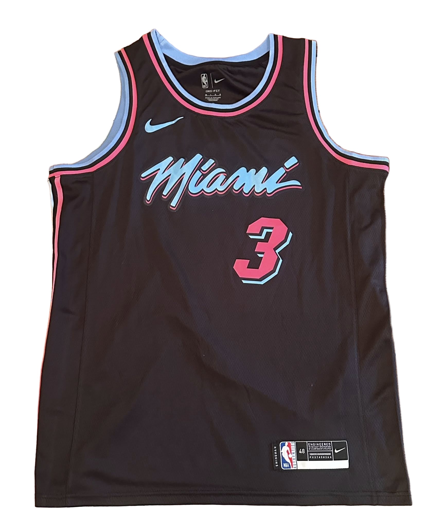 Dwyane Wade Autographed Miami Heat City Edition Jersey JSA COA-Right Off The Field