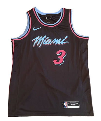 Dwyane Wade Autographed Miami Heat City Edition Jersey JSA COA-Right Off The Field