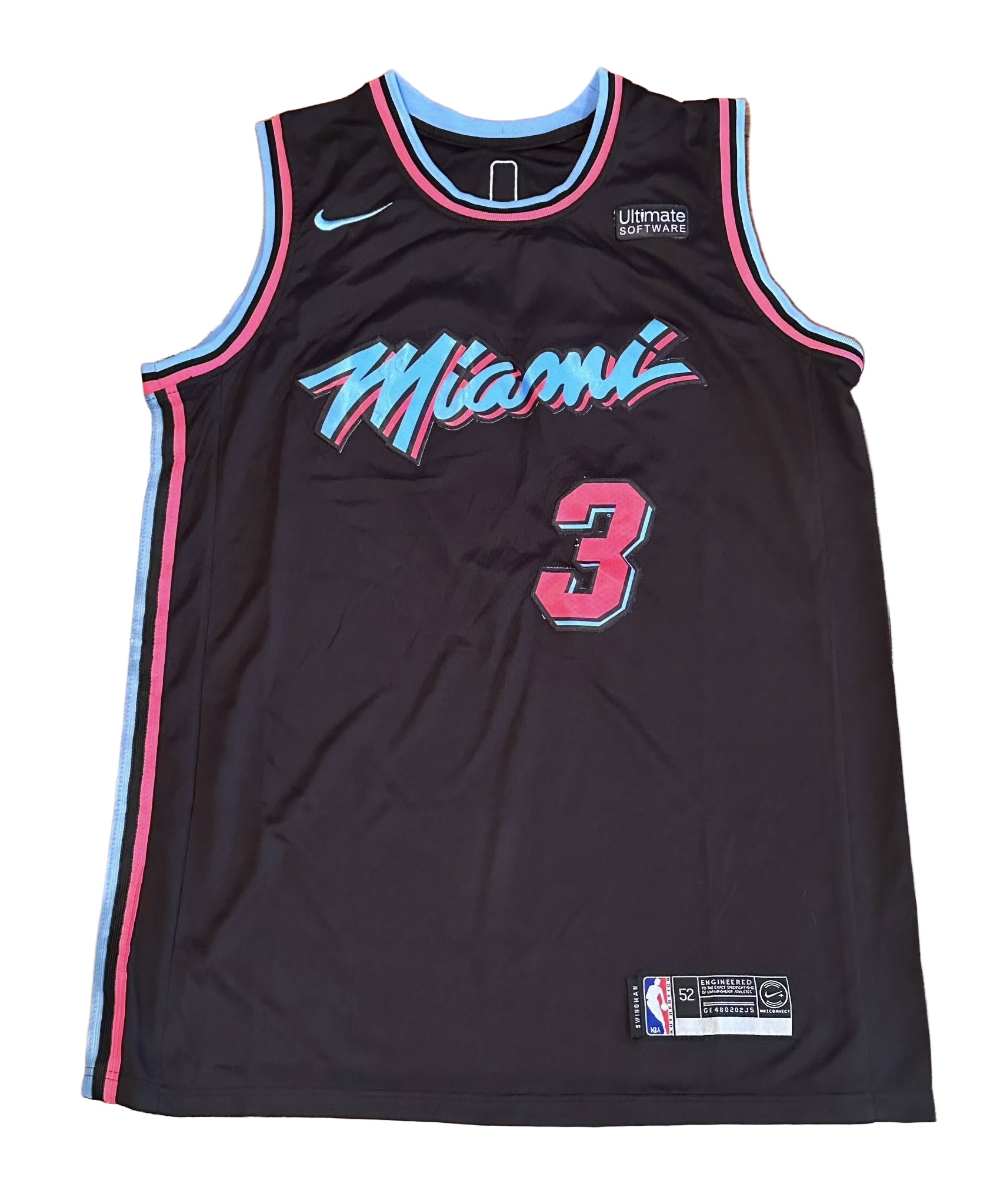 Dwyane Wade Autographed Miami Heat City Edition Jersey JSA COA-Right Off The Field