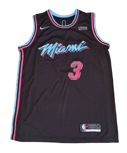 Dwyane Wade Autographed Miami Heat City Edition Jersey JSA COA-Right Off The Field