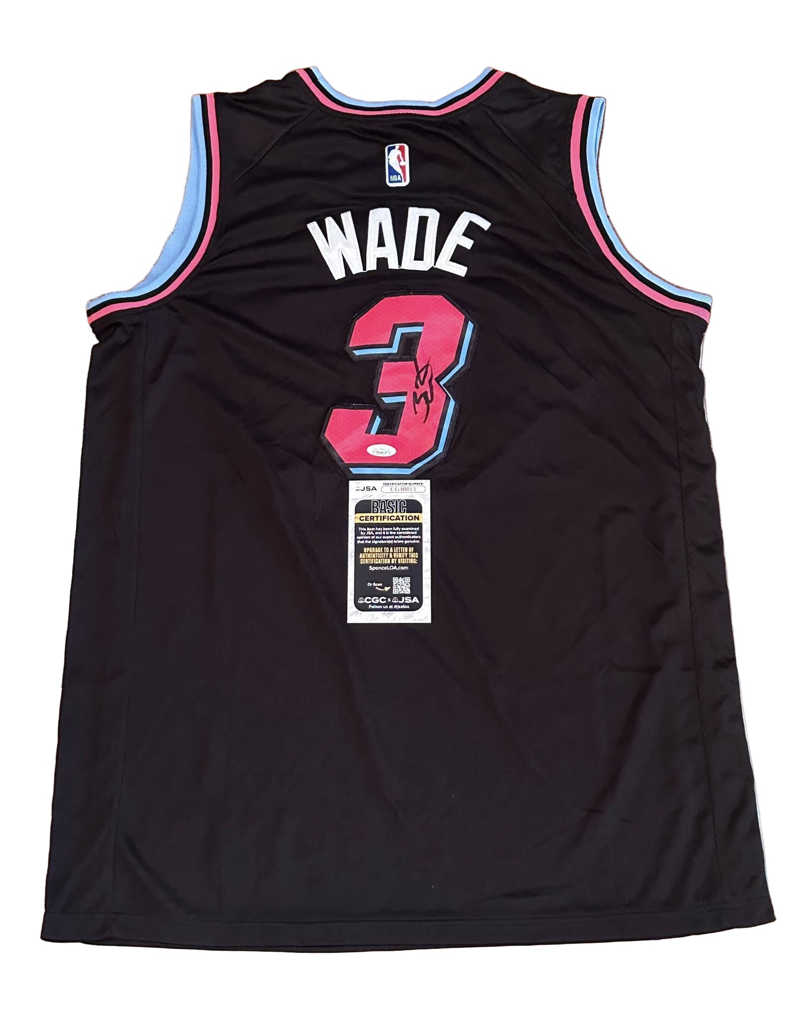 Dwyane Wade Autographed Miami Heat City Edition Jersey JSA COA-Right Off The Field