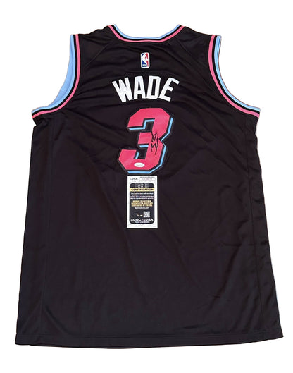 Dwyane Wade Autographed Miami Heat City Edition Jersey JSA COA-Right Off The Field