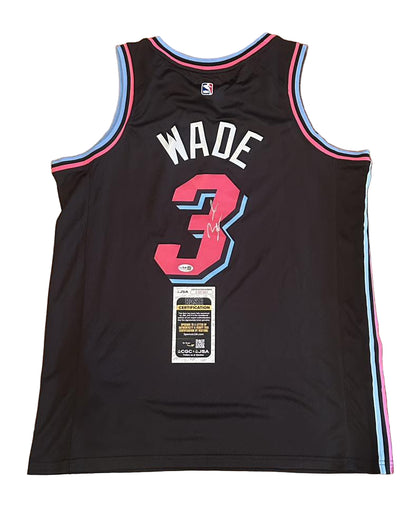 Dwyane Wade Autographed Miami Heat City Edition Jersey JSA COA-Right Off The Field