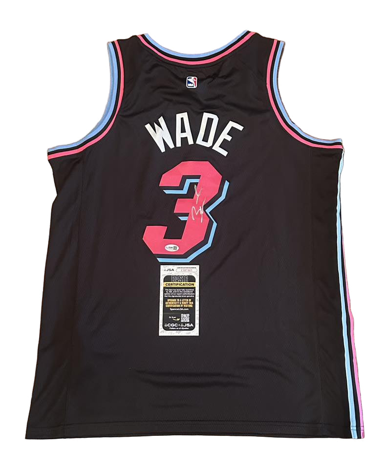 Dwyane Wade Autographed Miami Heat City Edition Jersey JSA COA-Right Off The Field