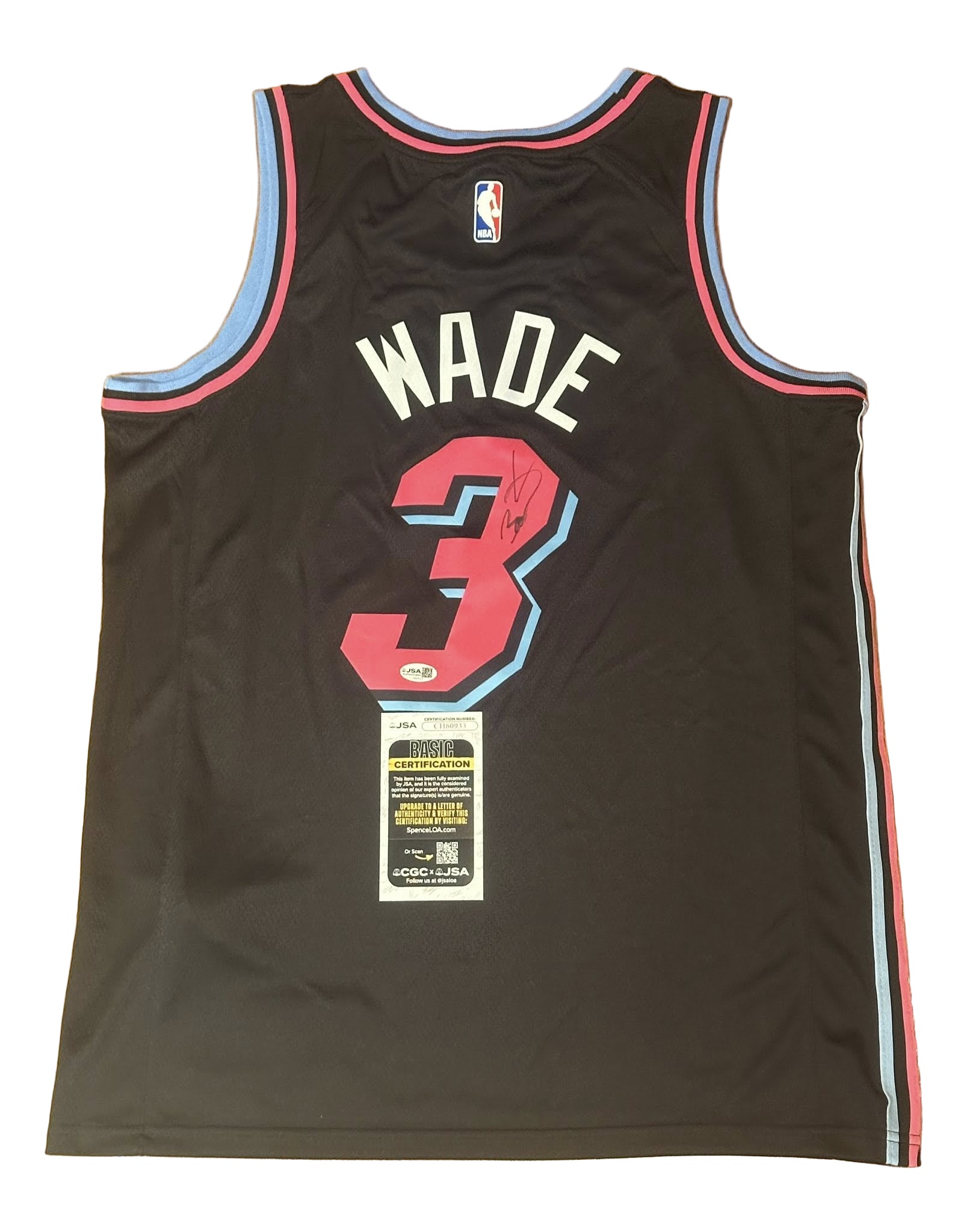 Dwyane Wade Autographed Miami Heat City Edition Jersey JSA COA-Right Off The Field