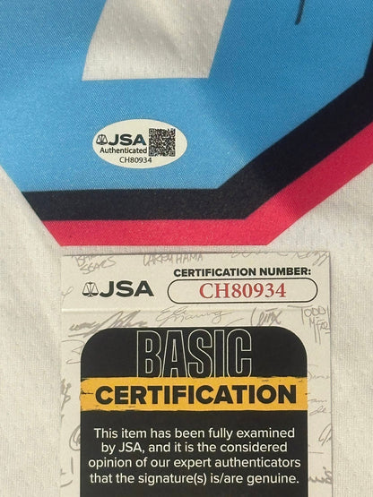 Dwyane Wade Autographed Miami Heat City Edition White Vice Jersey JSA COA-Right Off The Field