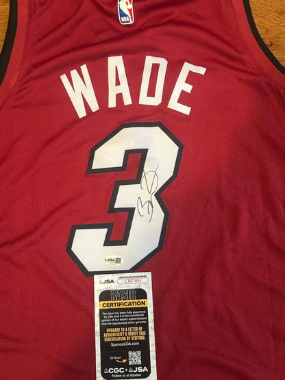Dwyane Wade Autographed Miami Heat Jersey JSA COA-Right Off The Field
