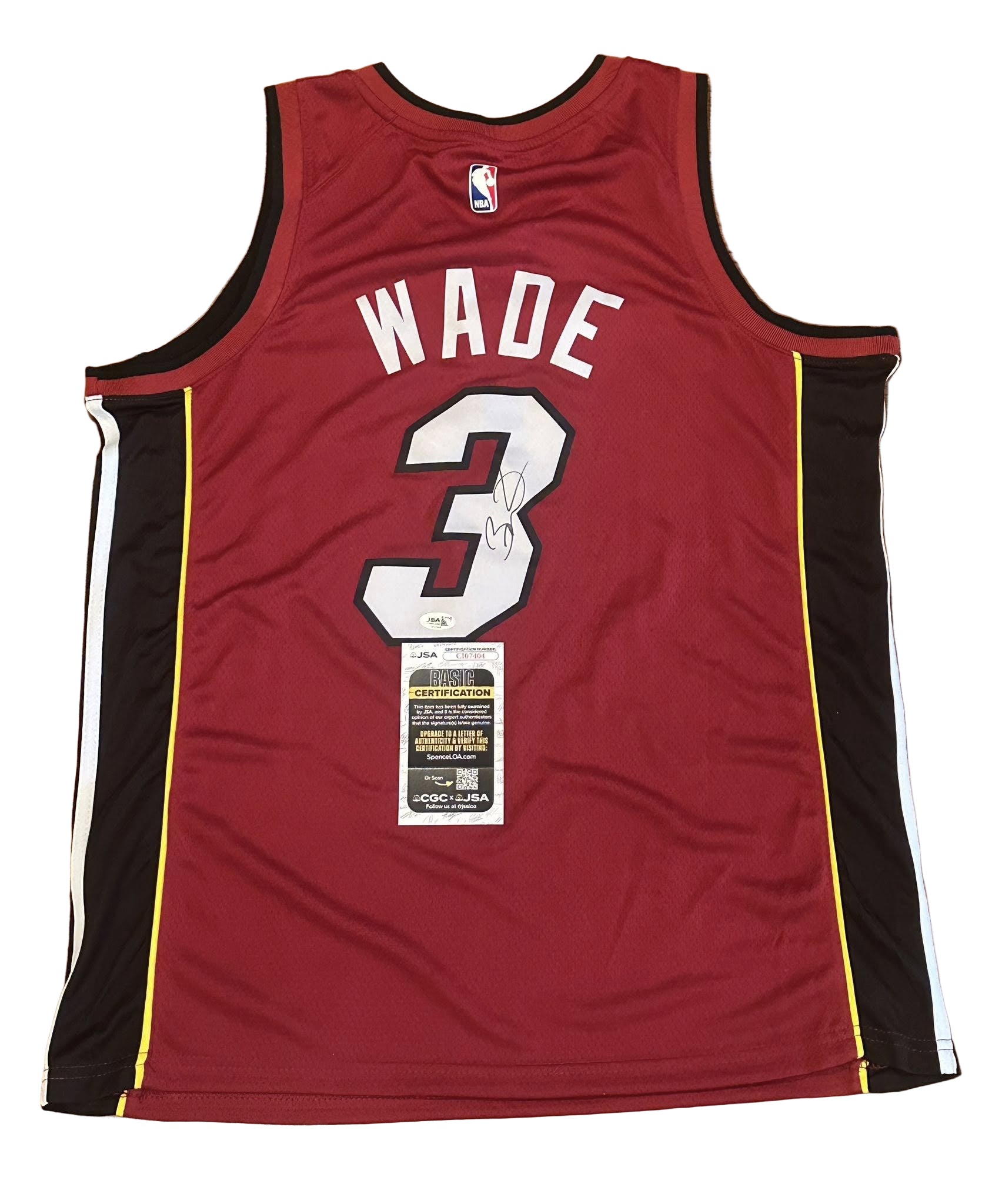 Dwyane Wade Autographed Miami Heat Jersey JSA COA-Right Off The Field