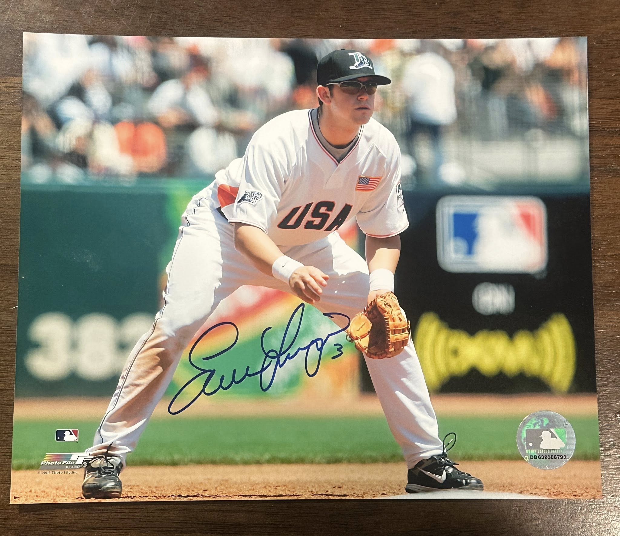 Evan Longoria Tampa Bay Rays Autographed 8x10 Photofile-Right Off The Field