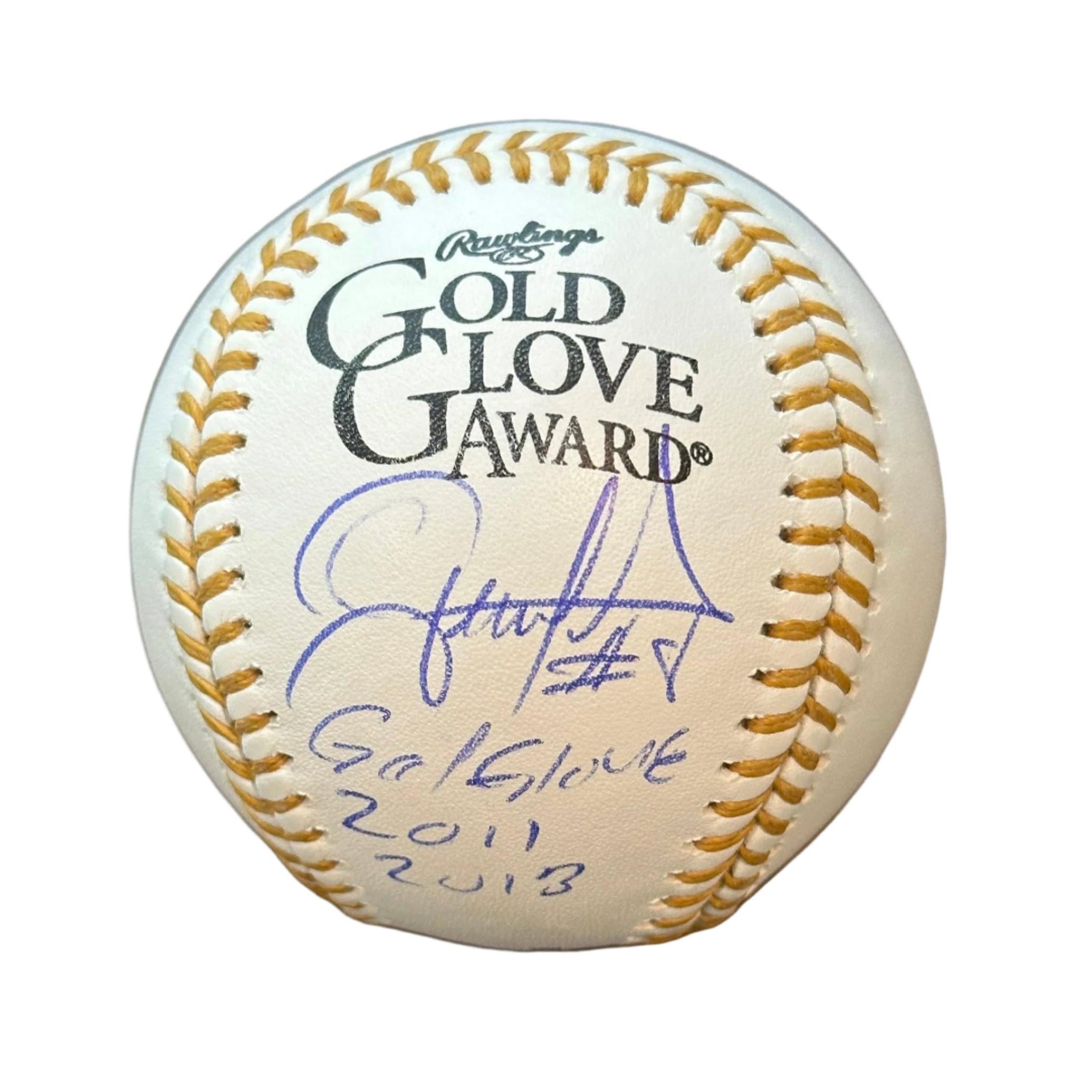 Gerardo Parra Autographed & Inscribed Gold Glove Award Baseball-Right Off The Field