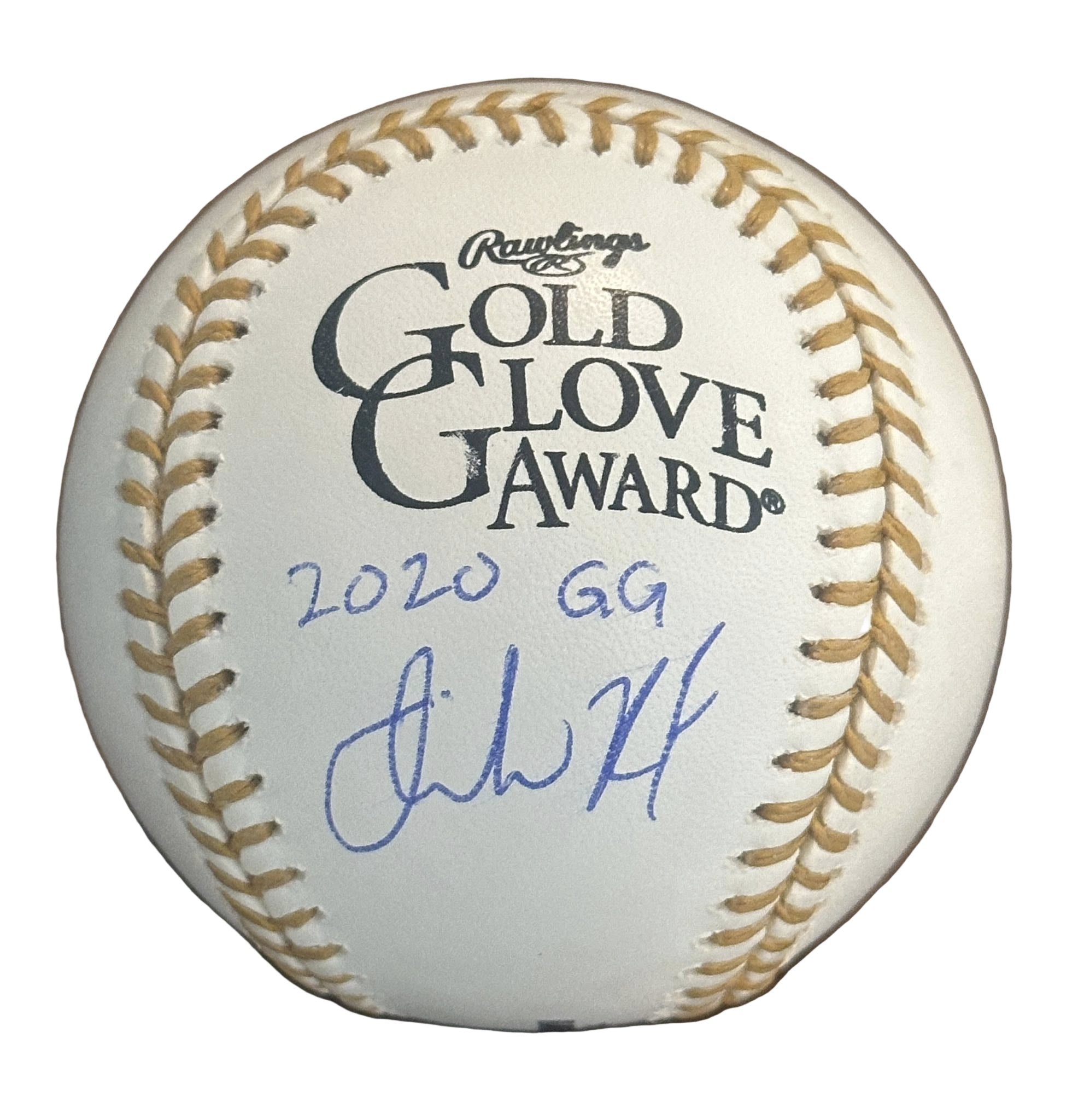 Isiah Kiner-Falefa Autographed Gold Glove Award Baseball '2020 GG' Inscription-Right Off The Field