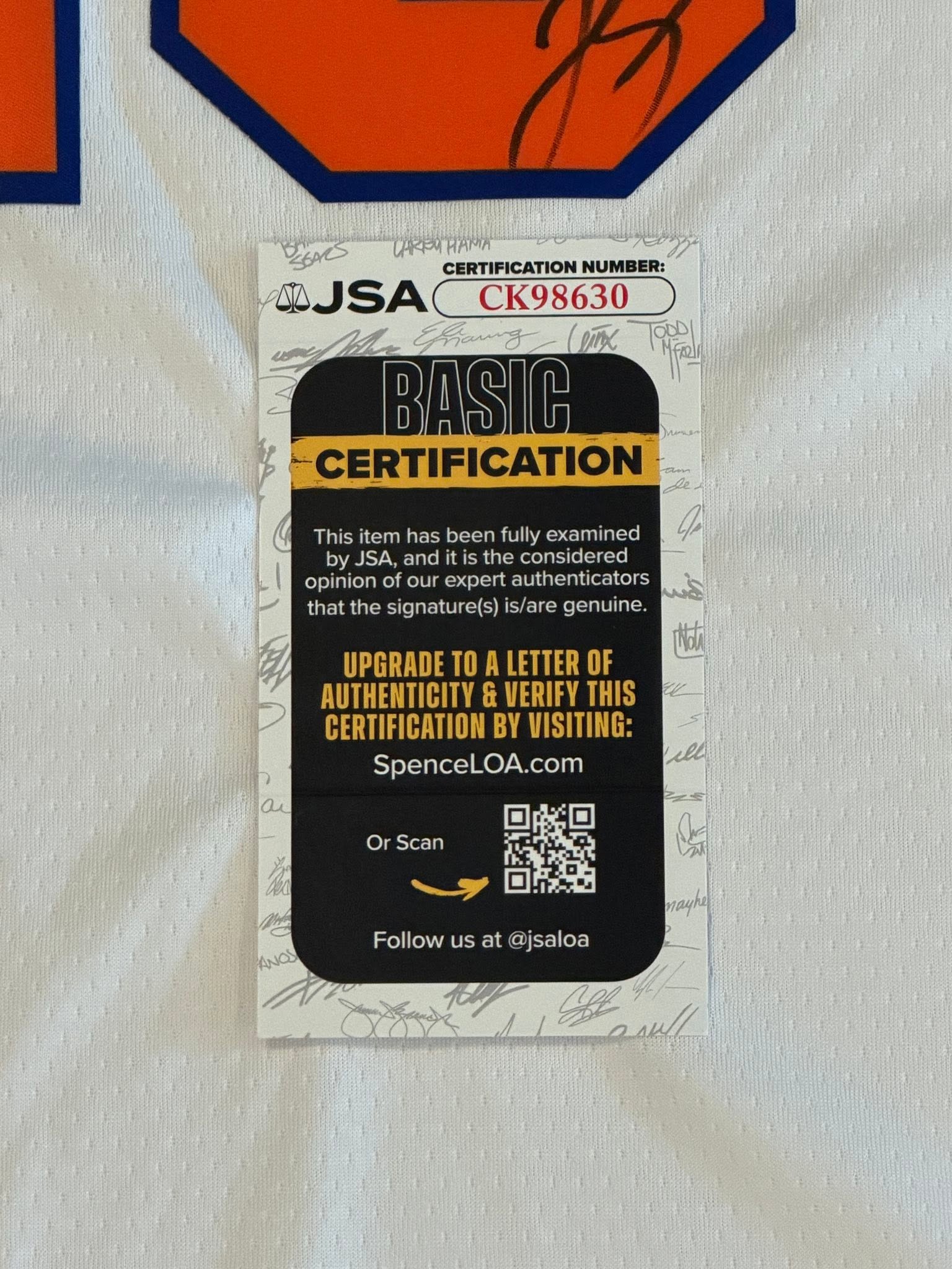 Jalen Brunson Autographed New York Knicks 26 Champions Jersey JSA COA RARE-Right Off The Field