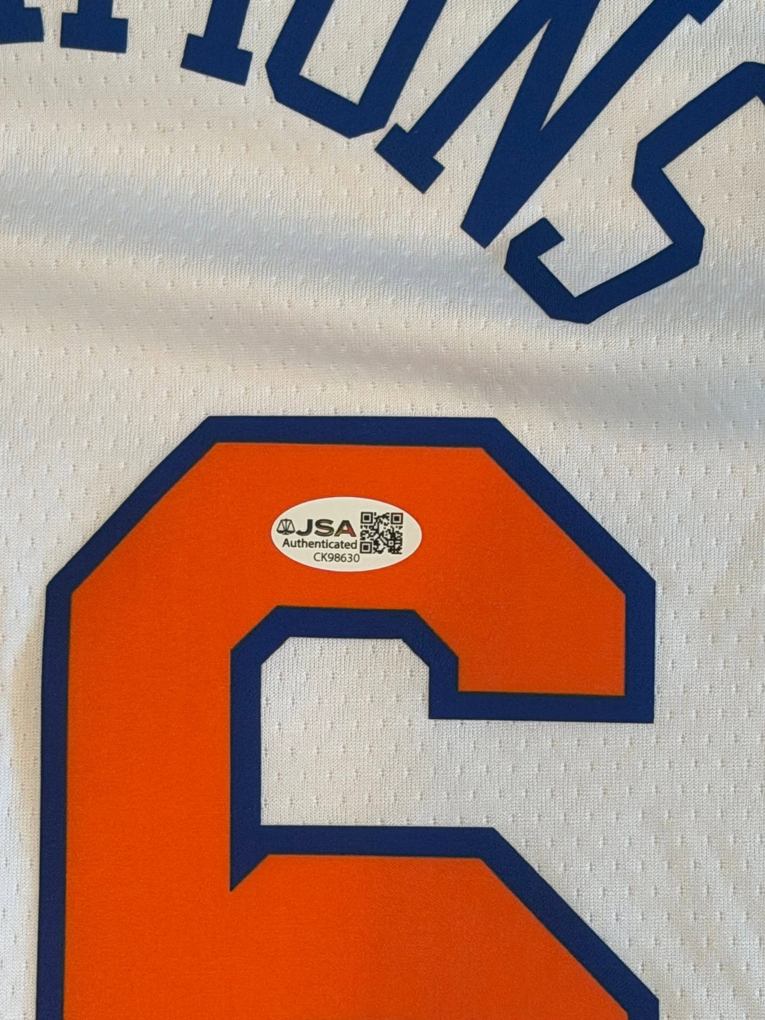 Jalen Brunson Autographed New York Knicks 26 Champions Jersey JSA COA RARE-Right Off The Field