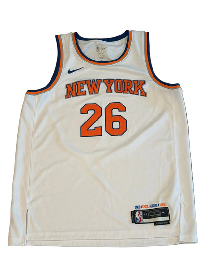 Jalen Brunson Autographed New York Knicks 26 Champions Jersey JSA COA RARE-Right Off The Field