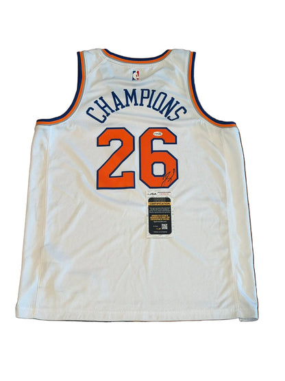 Jalen Brunson Autographed New York Knicks 26 Champions Jersey JSA COA RARE-Right Off The Field