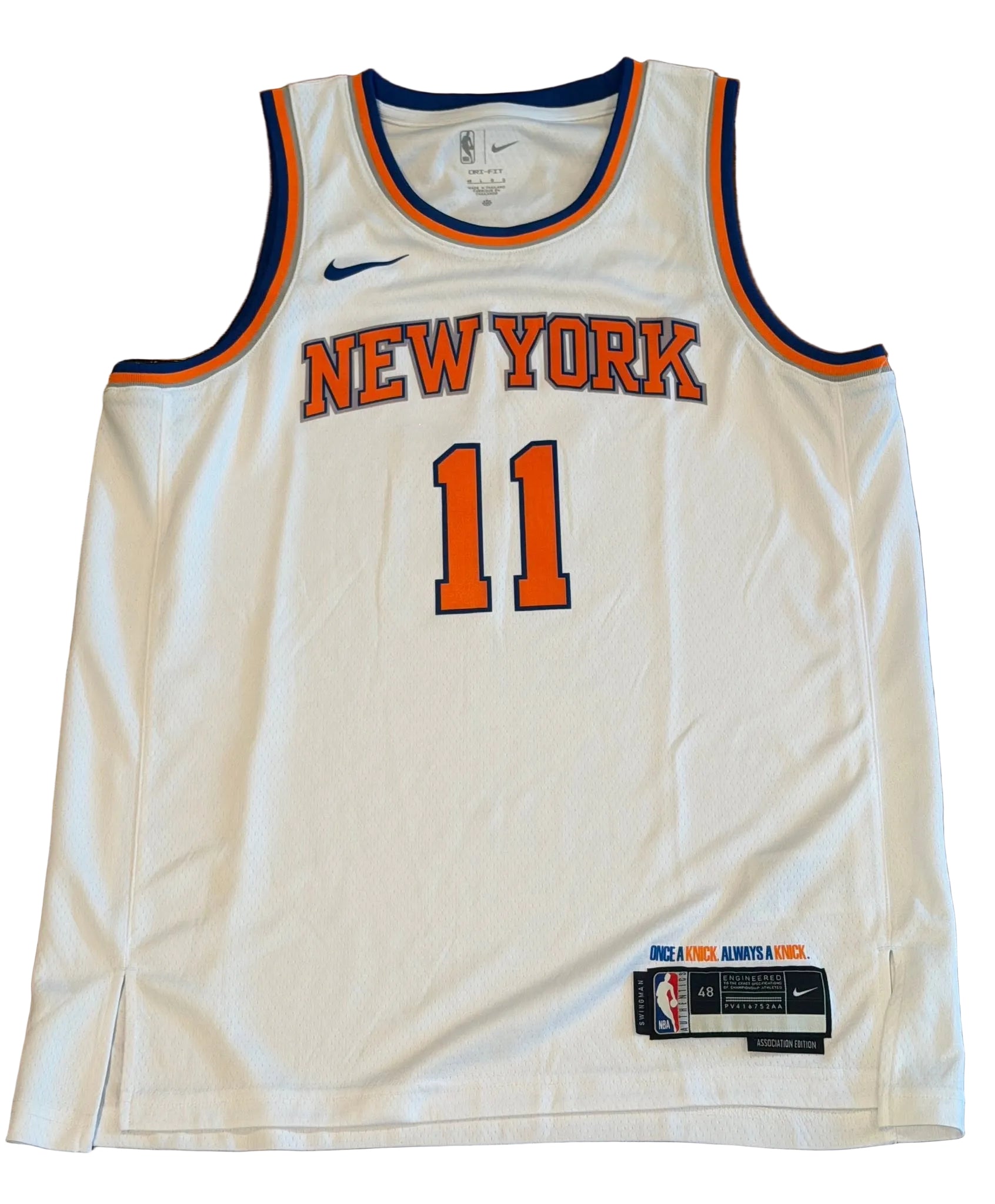 Jalen Brunson Autographed New York Knicks NBA Finals Jersey JSA COA-Right Off The Field