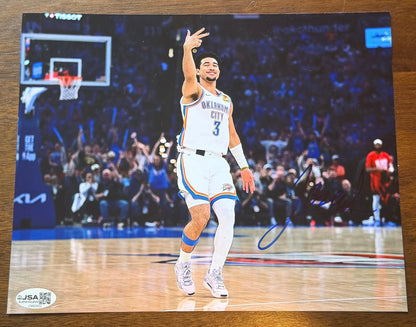 Jared McCain Oklahoma City Thunder Autographed 8x10 Photo JSA COA-Right Off The Field