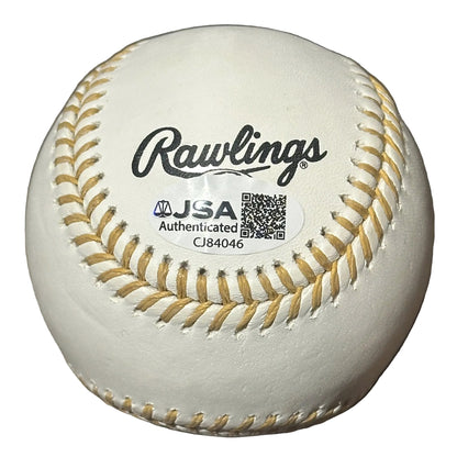 Javier Sanoja Autographed Gold Glove Award Baseball JSA COA Miami Marlins-Right Off The Field