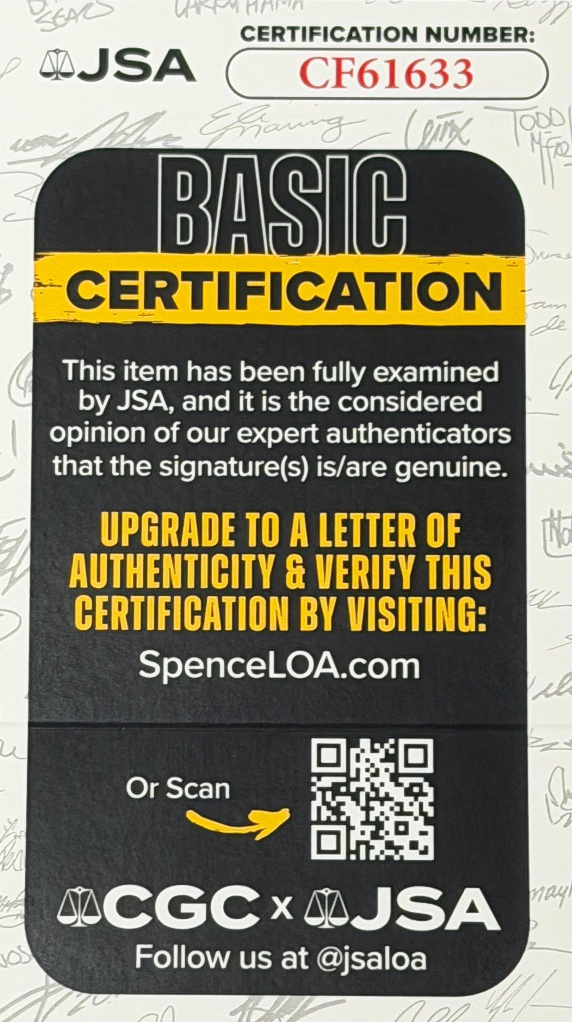 Jeff Hoffman Autographed 2025 World Series Baseball JSA COA Toronto Blue Jays-Right Off The Field
