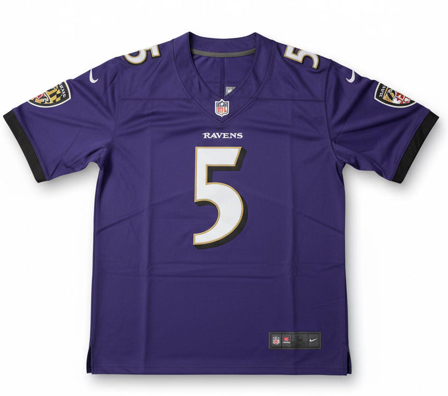 Joe Flacco Baltimore Ravens Jersey Size L-Right Off The Field
