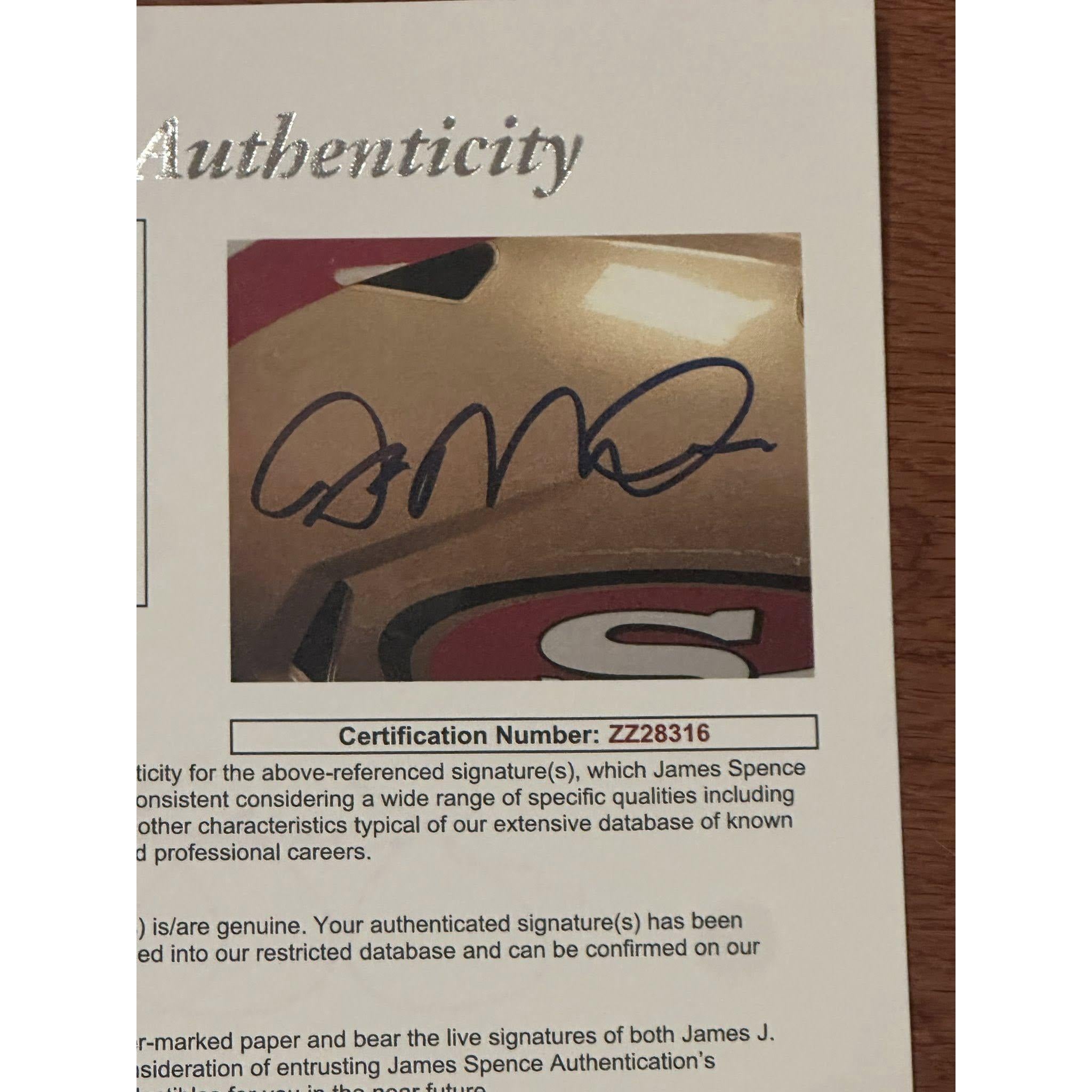 Joe Montana Autographed San Francisco 49ers Full Size Replica Helmet JSA LOA-Right Off The Field