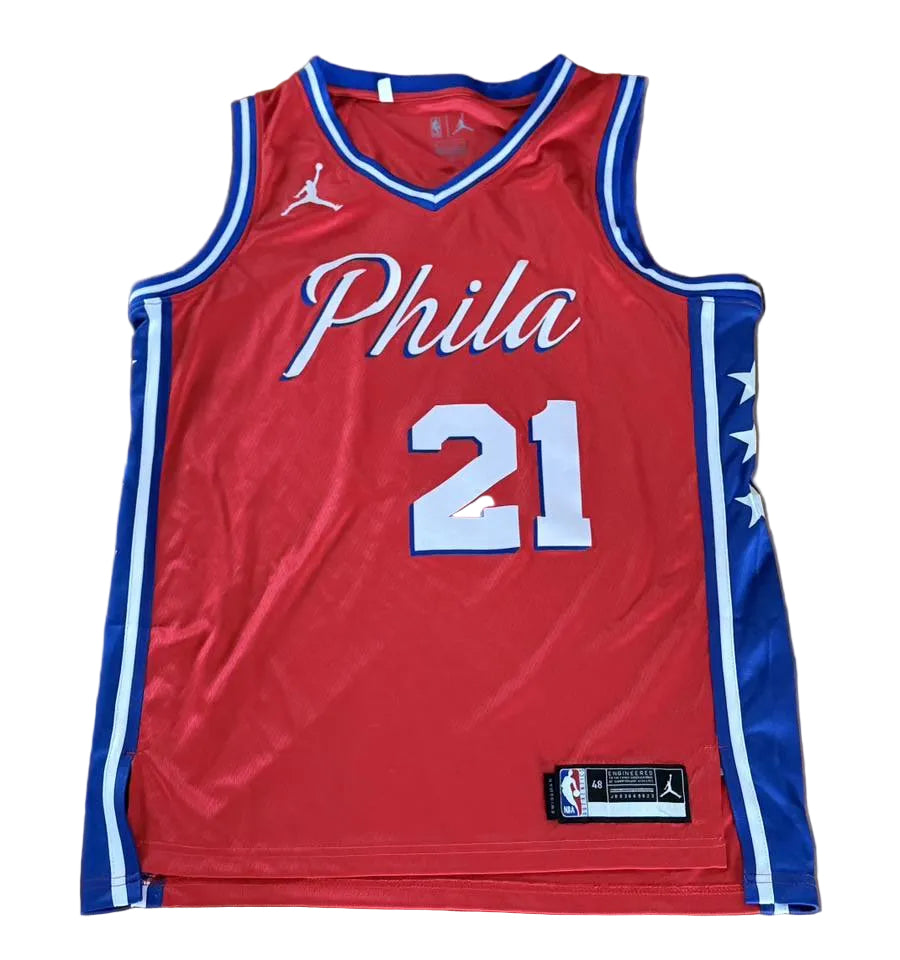 Joel Embiid Philadelphia 76ers Jersey Size 48-Right Off The Field
