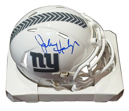 John Harbaugh Autographed New York Giants Salute to Service Mini Helmet JSA COA-Right Off The Field